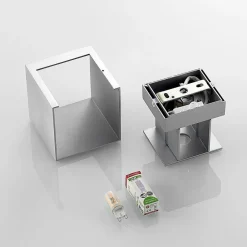 Arcchio Gang|Pendellamper > væglampe Zuzana, kantet, aluminiumsfarvet, G9, 10 cm