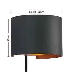 Væglamper|Væglamper ^ Arcchio væglampe Zuzana, rund, sort, stik, 13 cm