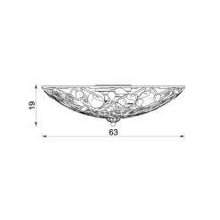 Loftlamper|Loftlamper ^ Luminex Arion loftlampe, creme/guldpatineret, Ø 63 cm, stål