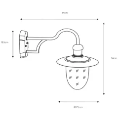 Væglamper ^ Lucide Aruba udendørs væglampe, Ø 25 cm, rustbrun