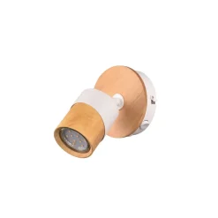 Væglamper|Spotlights ^ Trio Lighting Aruni vægspot af træ, 1 lyskilde, hvidt