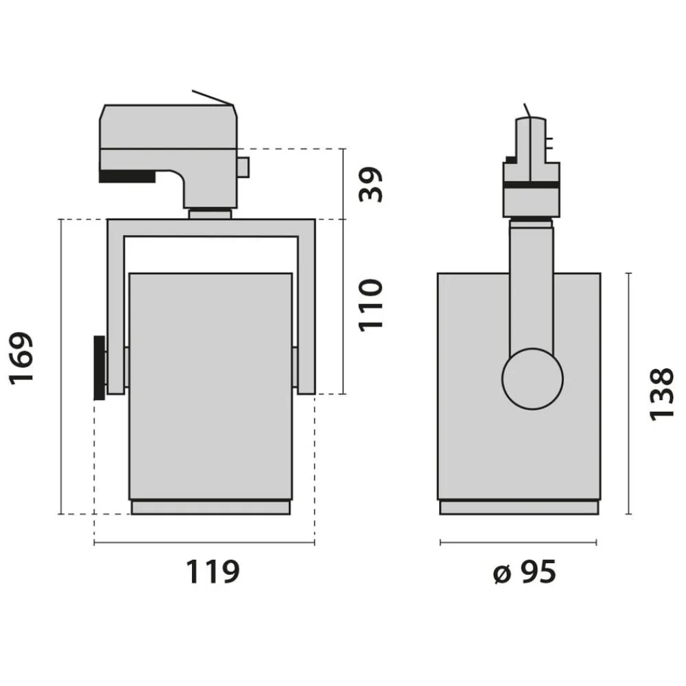 Performance in Lighting Skinnesystem > AS425 3-faset skinnespot LED Medium hvid, uni.hvid