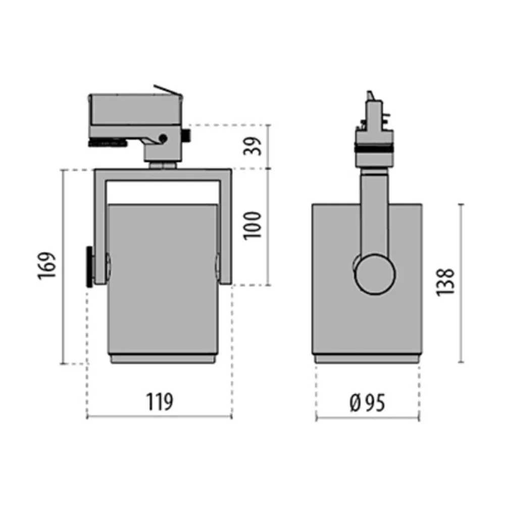 Performance in Lighting Skinnesystem > AS425 3-faset skinnespot LED Medium hvid, uni.hvid