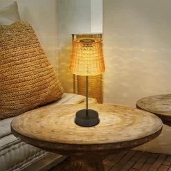 Globo Dekorationsbelysning|Solcellelamper > 36634-2A solcelle-bordlampe, 2 stk, sort/ravgul