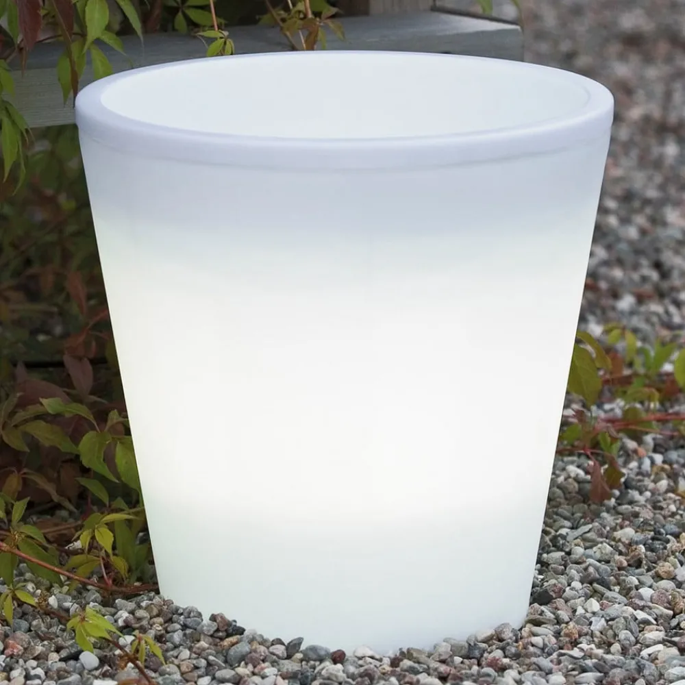 Konstsmide Dekorationsbelysning|Terrassebelysning > Assisi LED-blomsterpotte, belyst, Ø 28 cm