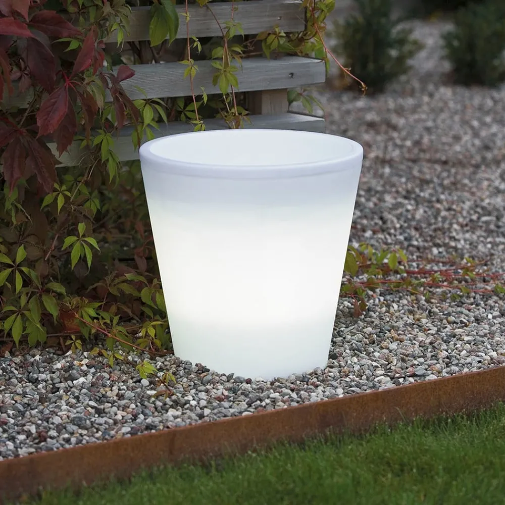 Konstsmide Dekorationsbelysning|Terrassebelysning > Assisi LED-blomsterpotte, belyst, Ø 28 cm