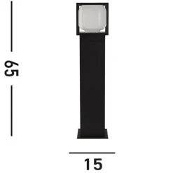 Gadebelysning ^ Searchlight Athens LED-gadelampe, IP54, sort, højde 65 cm, metal