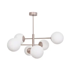 Domiluce Pendellamper > Aurora hængelampe, beige, Ø 60 cm, 6 lyskilder, glas, E14
