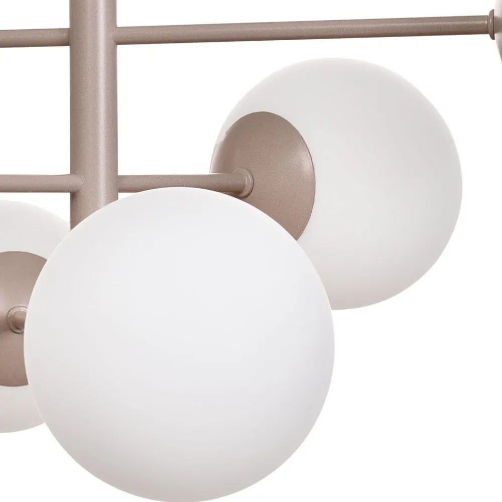 Domiluce Pendellamper > Aurora hængelampe, beige, Ø 60 cm, 6 lyskilder, glas, E14