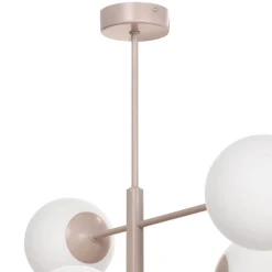 Domiluce Pendellamper > Aurora hængelampe, beige, Ø 60 cm, 6 lyskilder, glas, E14