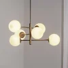 Pendellamper ^ Domiluce Aurora hængelampe, brun, Ø 60 cm, 6 lyskilder, glas, E14