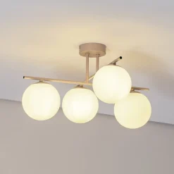Domiluce Loftlamper > Aurora loftlampe, beige, Ø 50 cm, 4 lyskilder, glas, E14