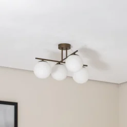 Domiluce Gang|Loftlamper > Aurora loftlampe, brun, Ø 50 cm, 4 lyskilder, glas, E14