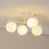 Domiluce Gang|Loftlamper > Aurora loftlampe, hvid, Ø 50 cm, 4 lyskilder, glas, E14