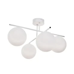 Domiluce Gang|Loftlamper > Aurora loftlampe, hvid, Ø 50 cm, 4 lyskilder, glas, E14
