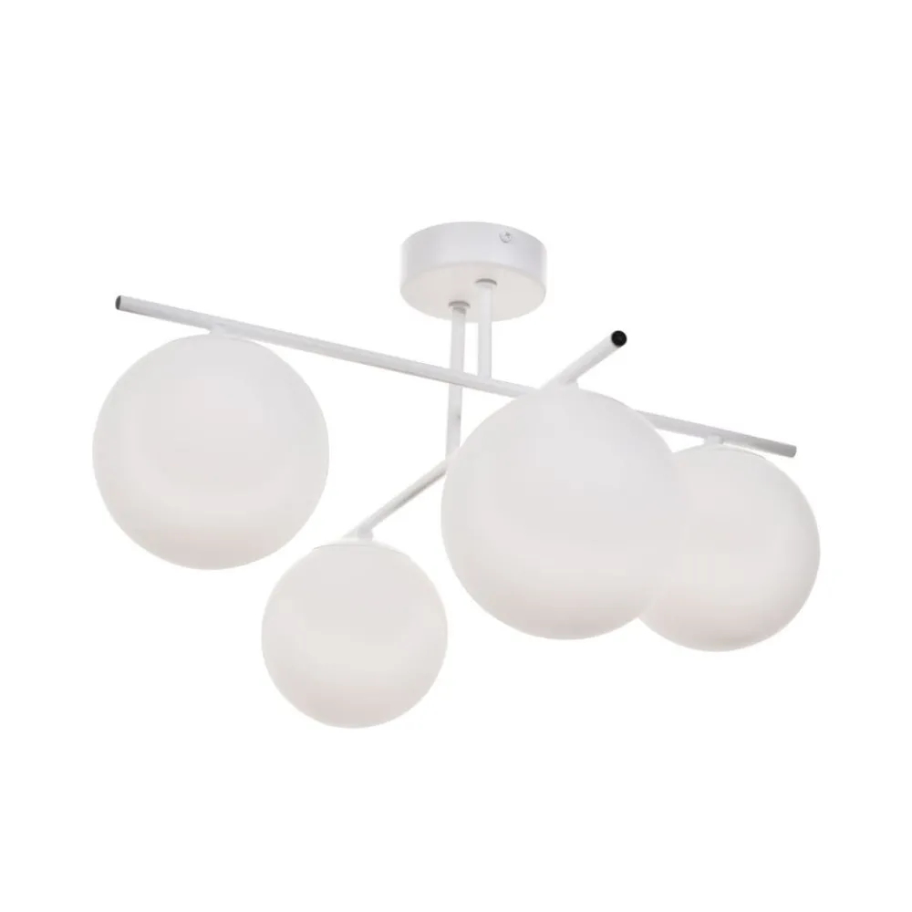 Domiluce Gang|Loftlamper > Aurora loftlampe, hvid, Ø 50 cm, 4 lyskilder, glas, E14