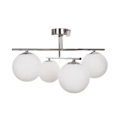 Loftlamper|Loftlamper ^ Domiluce Aurora loftlampe, krom, Ø 50 cm, 4 lyskilder, glas, E14