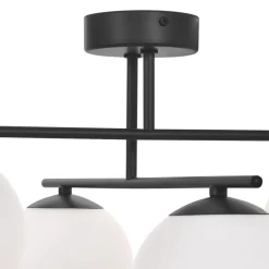 Gang|Loftlamper ^ Domiluce Aurora loftlampe, sort, Ø 50 cm, 4 lyskilder, glas, E14