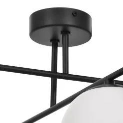 Gang|Loftlamper ^ Domiluce Aurora loftlampe, sort, Ø 50 cm, 4 lyskilder, glas, E14