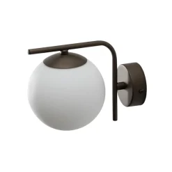 Domiluce Væglamper > Aurora væglampe, brun, glas, 17 cm høj, kugle, E14