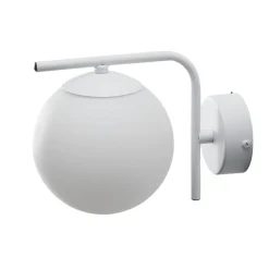 Domiluce Væglamper > Aurora væglampe, hvid, glas, 17 cm høj, kugle, E14