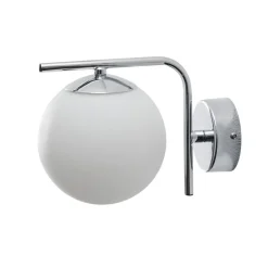 Domiluce Væglamper|Væglamper > Aurora væglampe, kromfarvet, glas, 17 cm, kugle, E14