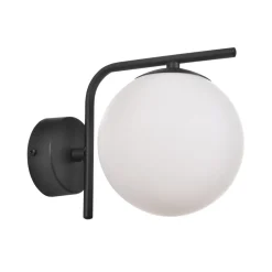 Domiluce Væglamper|Væglamper > Aurora væglampe, sort, glas, 17 cm høj, kugle, E14