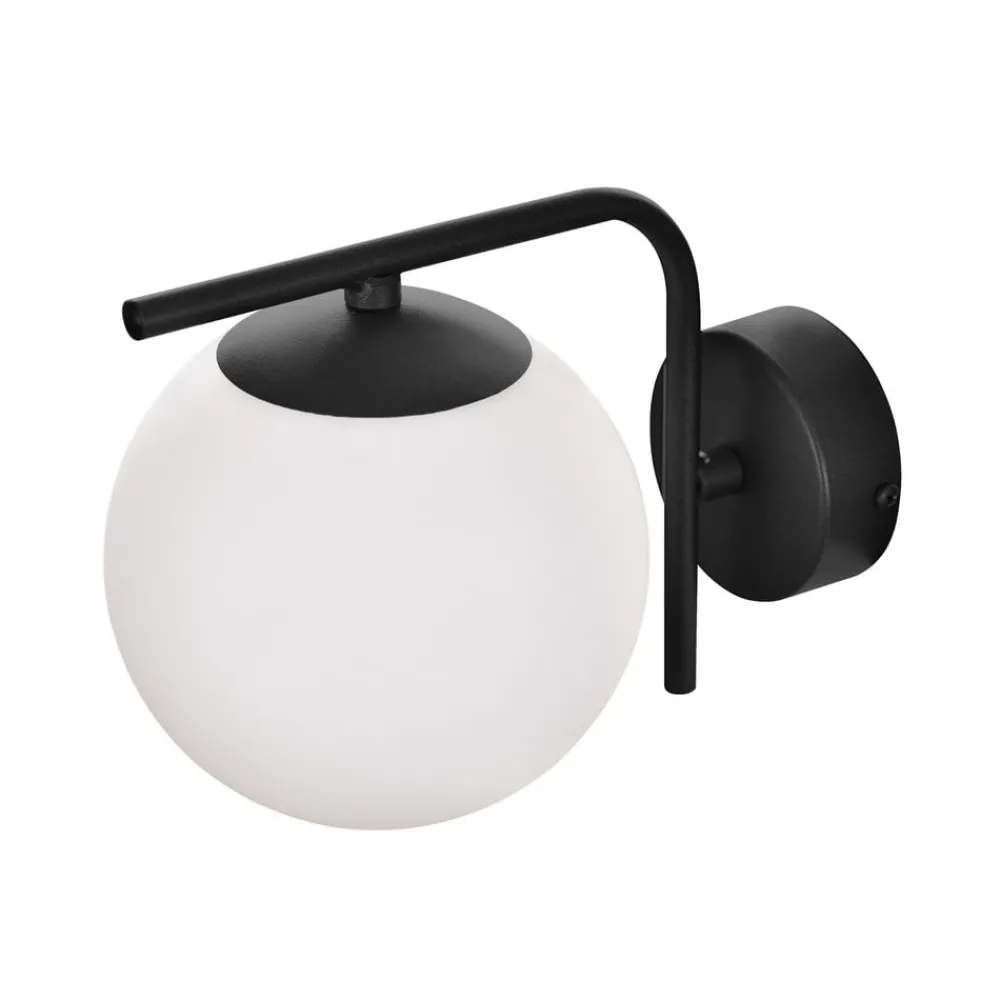 Domiluce Væglamper|Væglamper > Aurora væglampe, sort, glas, 17 cm høj, kugle, E14