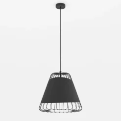 EGLO Pendellamper > Austell pendellampe, Ø 43 cm, sort/guld, metal, stof