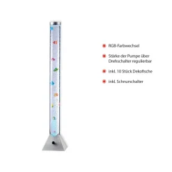 Dekorationsbelysning ^ JUST LIGHT. GmbH Ava vandsøjle med LED’er og fisk, højde 120cm