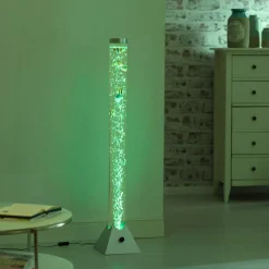 Dekorationsbelysning ^ JUST LIGHT. GmbH Ava vandsøjle med LED’er og fisk, højde 120cm