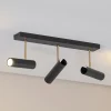 Luminex Spotlights > Axion loftlampe, 3 lyskilder, sort/guld, lang, stål