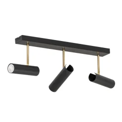Luminex Spotlights > Axion loftlampe, 3 lyskilder, sort/guld, lang, stål
