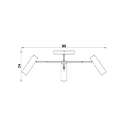 Luminex Spotlights > Axion loftlampe, 3 lyskilder, titanfarvet, stål