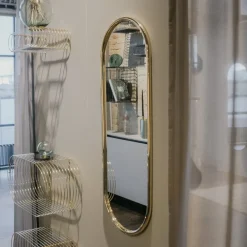 AYTM Møbel Og Interiør > Angui-spejl, guldfarvet, højde 78 cm, glas, stål