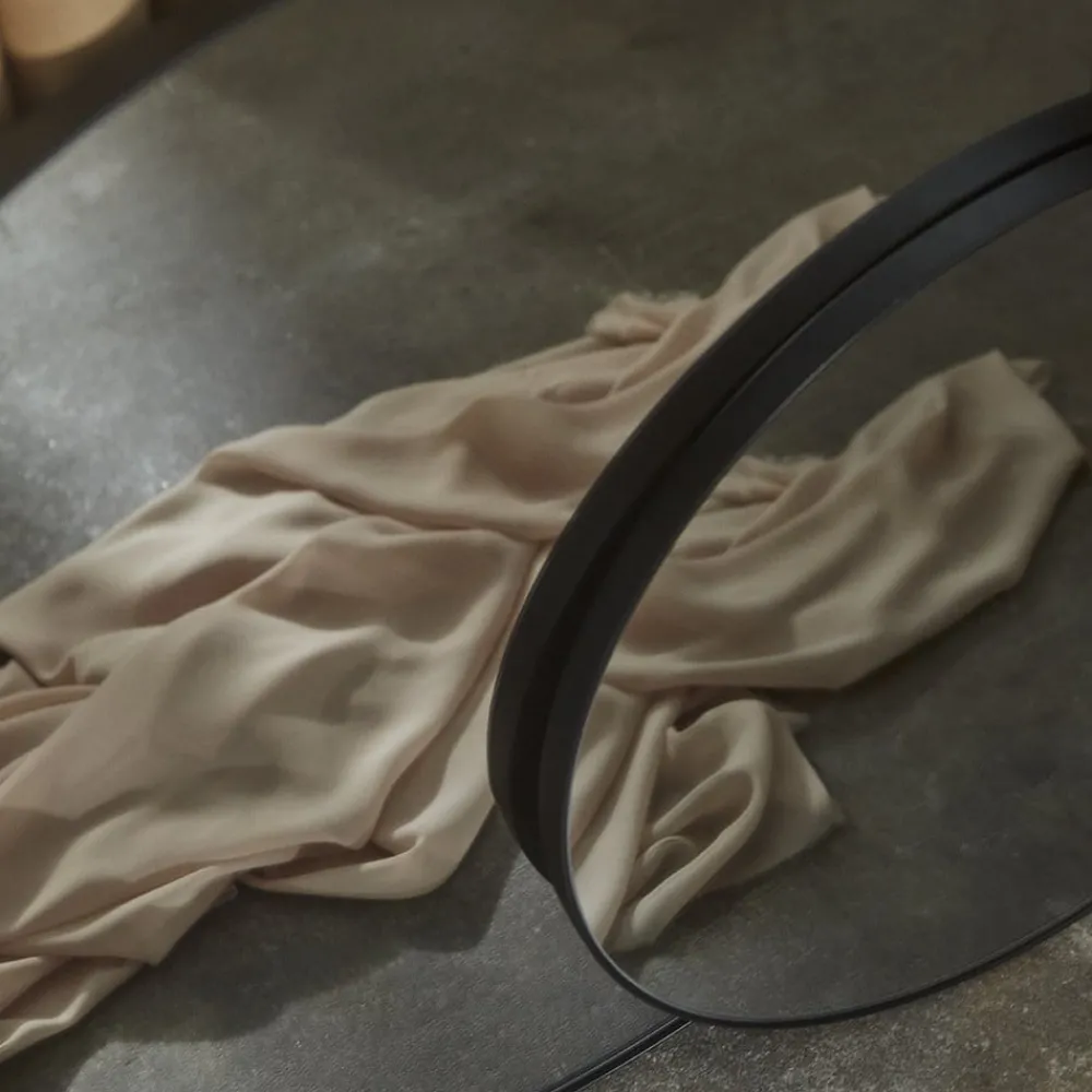 AYTM Møbel Og Interiør > Circum-spejl, grå/sort, Ø 70 cm, glas, MDF-træ