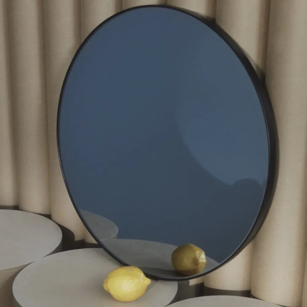 AYTM Møbel Og Interiør > Circum-spejl, grå/sort, Ø 70 cm, glas, MDF-træ
