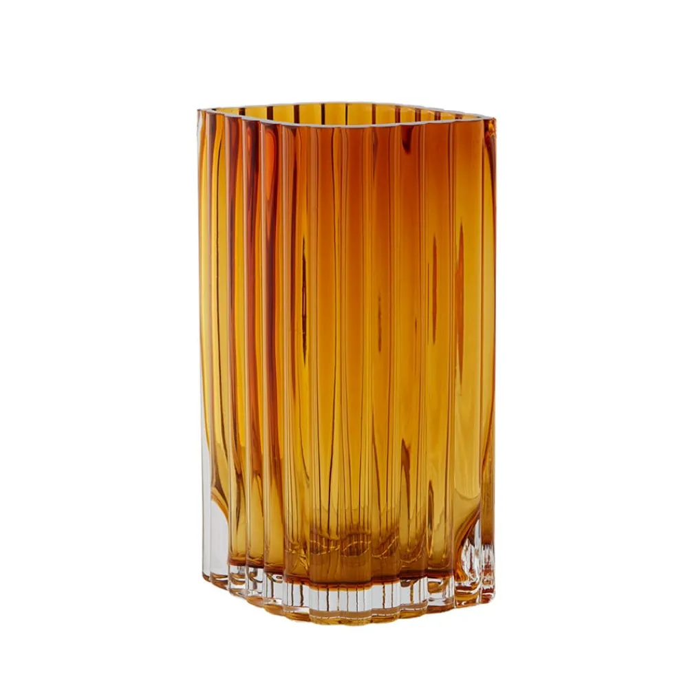 AYTM Møbel Og Interiør > Folium-vase, højde 20 cm, ravfarvet, glas