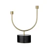 AYTM Møbel Og Interiør > Grasil lysestage, guld/sort, bredde 25 cm, marmor