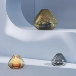 AYTM Møbel Og Interiør > Lygte Uno, vase, rav, Ø 14 cm, højde 11 cm, glas