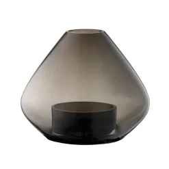 AYTM Møbel Og Interiør > Lygte Uno, vase, røgfarvet grå, Ø 14 cm, højde 11 cm, glas