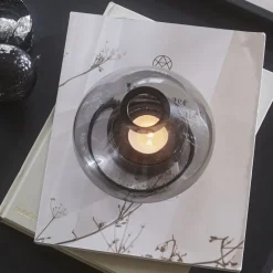 AYTM Møbel Og Interiør > Lygte Uno, vase, røgfarvet grå, Ø 14 cm, højde 11 cm, glas