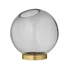 AYTM Møbel Og Interiør > Vase Globe, Ø 17 cm, røggrå / guld, glas, stål