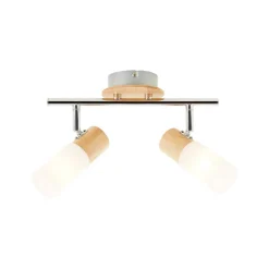Brilliant Loftlamper > Babsan loftspot, længde 27,5 cm, lyst træ, 2 lyskilder.