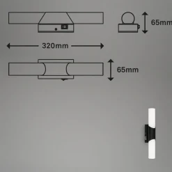 Væg- Og Spejllamper ^ Briloner Badeværelses- og spejllampe Klak Brilo, sort, 32 cm