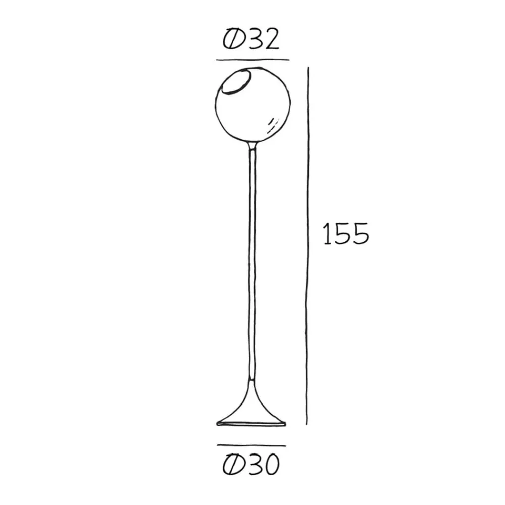 Gulvlamper ^ DESIGN BY US Ballroom gulvlampe, hvid, glas, mundblæst, dæmpbar