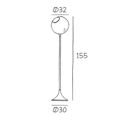 DESIGN BY US Gulvlamper > Ballroom gulvlampe, lilla, glas, mundblæst, dæmpbar