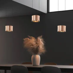 Pendellamper ^ BANKAMP Impulse LED-hængelampe 3 lyskilde roséguld