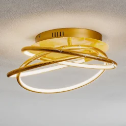 Loftlamper ^ Globo Barna - en gylden designet LED loftlampe