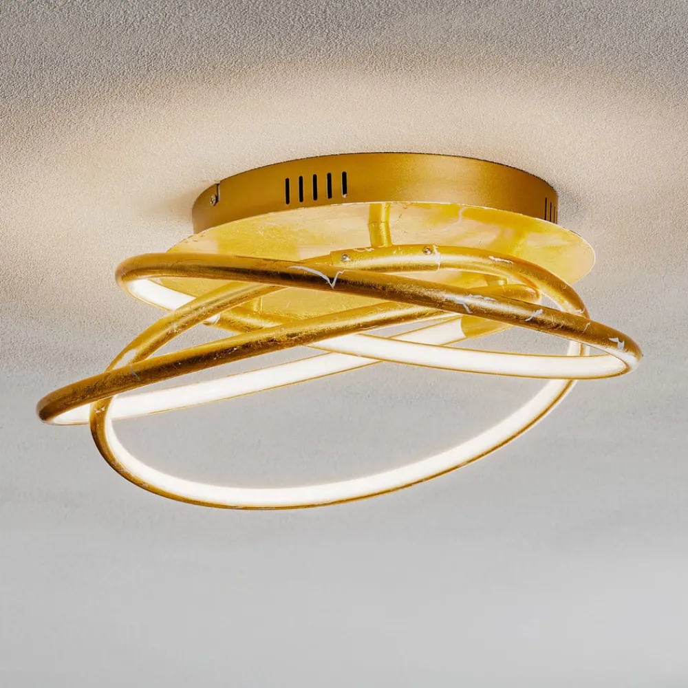 Loftlamper ^ Globo Barna - en gylden designet LED loftlampe